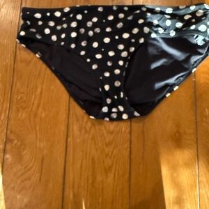 LOFT Black and White Polka Dot Bikini Bottom